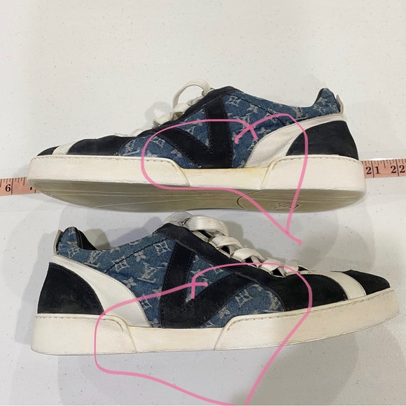 SOLD🎉 LOUIS VUITTON SUPREME Denim Sneakers Monogram - Picture 10 of 12
